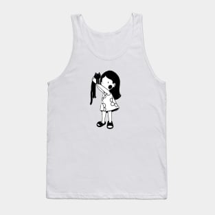 BLACK CAT WITH A GIRLS Tank Top